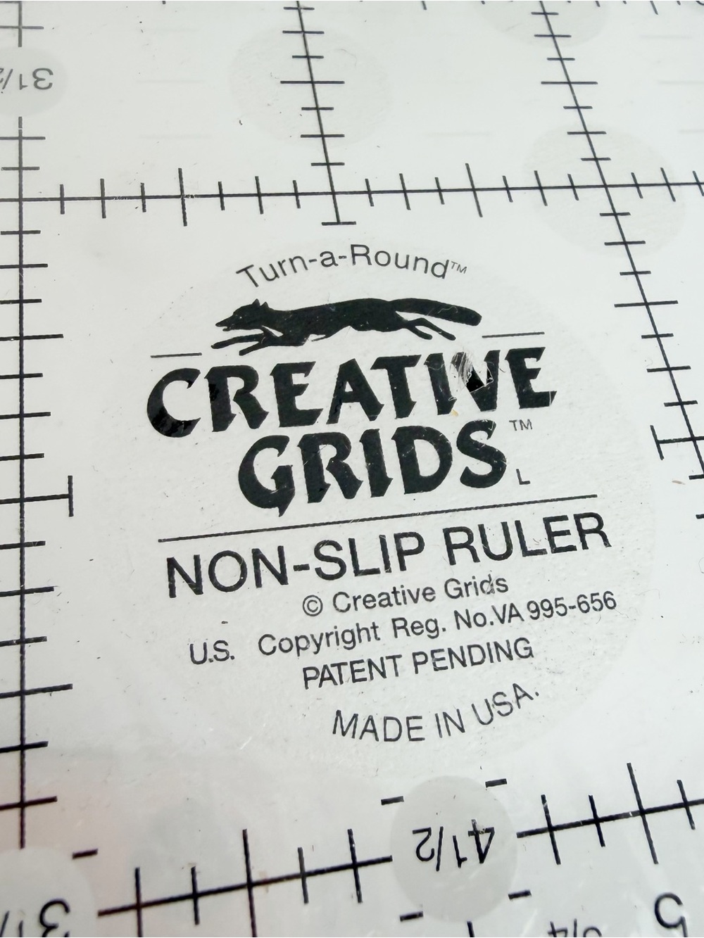 Creative Grids 6.5 Inch Square Ruler Non-Slip Acrylic Quilting Crafting New - Picture 3 of 4